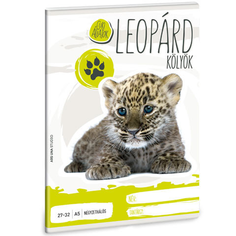 Cuki állatok leopárd kockás füzet