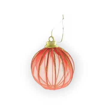   Lampion Hatású Karácsonyfa Dísz, Organza, 3 Darab / Csomag, 8 Cm