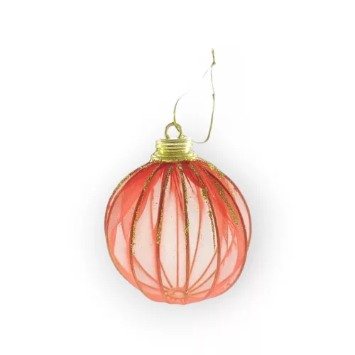 Lampion Hatású Karácsonyfa Dísz, Organza, 3 Darab / Csomag, 8 Cm