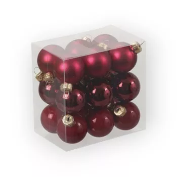 Gömb Üveg 3Cm Málna Piros Fényes-Matt S/18