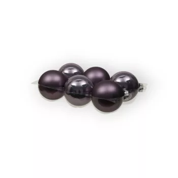 Fagyos lila üveg gömb 8cm