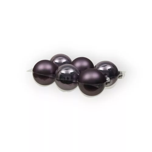 Fagyos lila üveg gömb 8cm