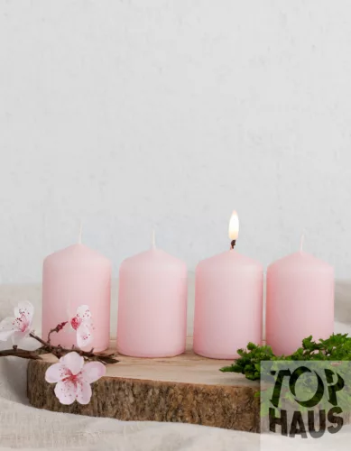 Adventi gyertya 4db-os Rózsaszín