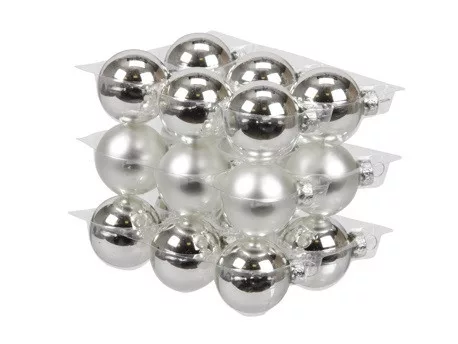 Gömb Üveg 4Cm Ezüst Fényes-Matt S/18