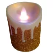 LED gyertya  5x5x7 cm  arany / ezüst