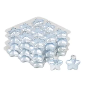 Üveg Csillag 4Cm Világos Kék Matt-Fényes 