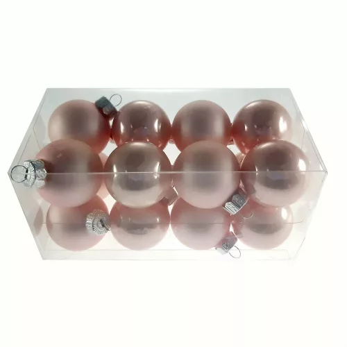 Gömb Üveg 3,5Cm Rózsaszín Fényes-Matt S/16