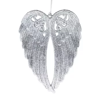 Angyalszárny Glitteres Műanyag 14,5X11X2 Cm Ezüst 