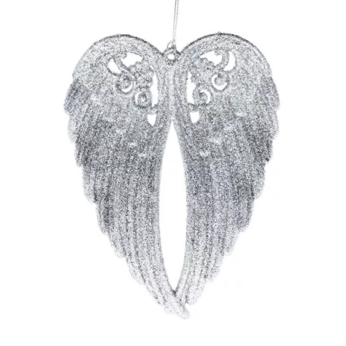 Angyalszárny Glitteres Műanyag 14,5X11X2 Cm Ezüst 