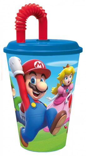 Super Mario Szívószálas pohár 430 ml.