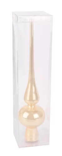 Barack színű Karácsonyi Üveg Csúcsdísz 26 Cm