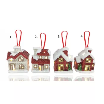 Poly Havas Ház Led-Es  5,5X4Cm