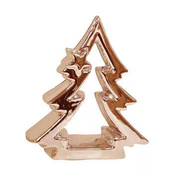 Porcelán Fenyőfa Áttört Rosegold 15Cm