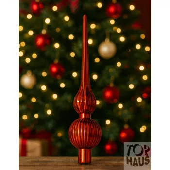 Csúcsdísz piros műanyag