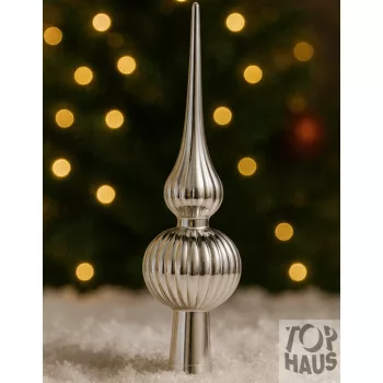 Csúcsdísz ezüst műanyag 