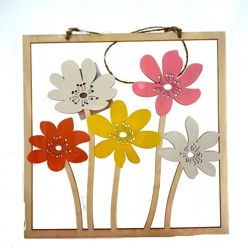 Fa Dekor  Akasztós Színes Kép 20Cm