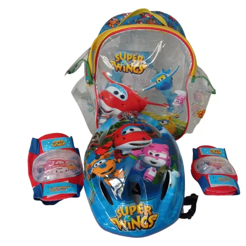 Super Wings bukósisak és térdvédő szett