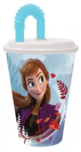 Disney Frozen, Jégvarázs Szívószálas pohár 430 ml.