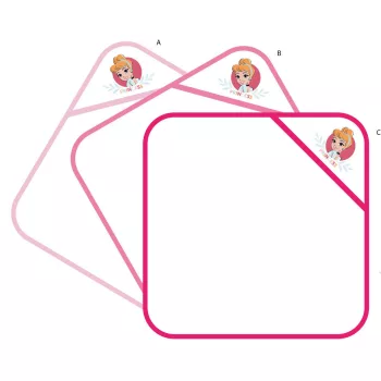   Hercegnők kapucnis babatörölköző hímzet mintával 70x70cm