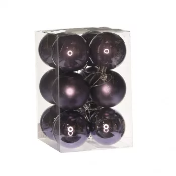 Műanyag gömb dobozban 6 cm lila 3 féle