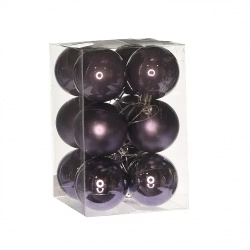 Műanyag gömb dobozban 6 cm lila 3 féle