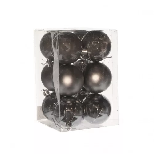  Műanyag gömb dobozban 6 cm Grafit szürke 3 féle
