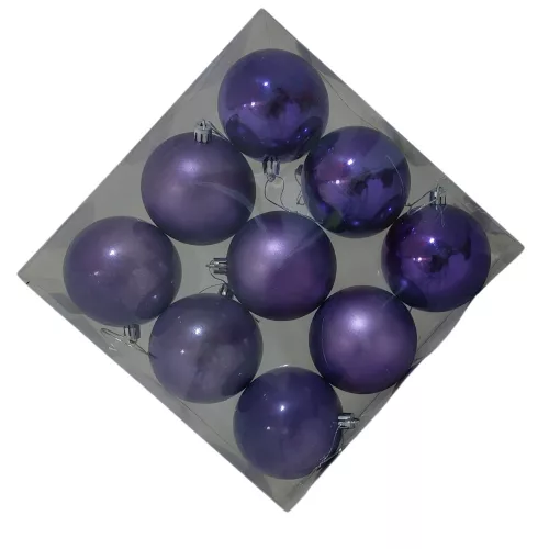  Műanyag gömb dobozban 8 cm lila 3 féle