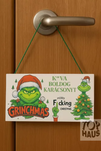 Grinch fa tábla12x22cm