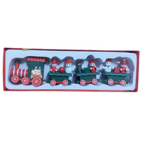 Karácsonyi fa vonat piros-zöld