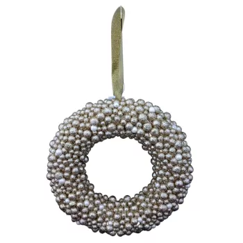 Koszorú bogyókból glitteres műa.Arany 29cm
