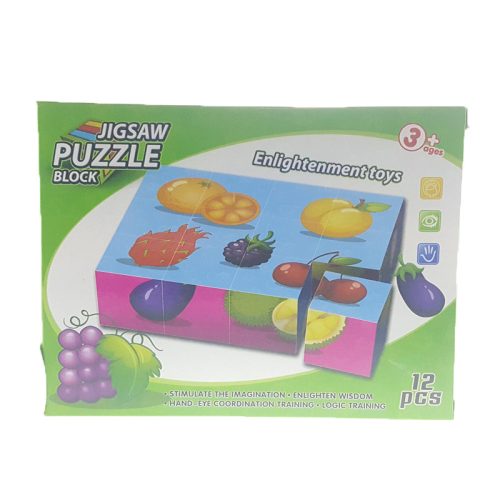 Gyümölcs kocka puzzle 12db-os