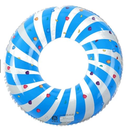 Felfújható kék/fehér csíkos úszógumi 70 cm