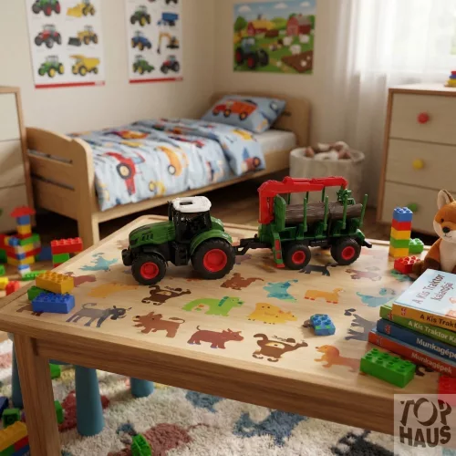 Traktor utánfutóval, daruval RC