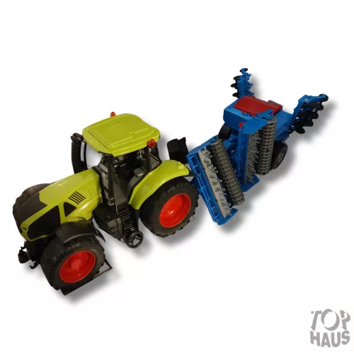 Műanyag traktor boronával