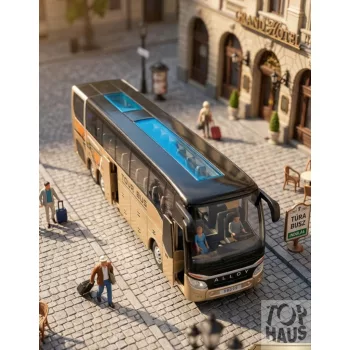 Fém busz hang + fény  25 cm