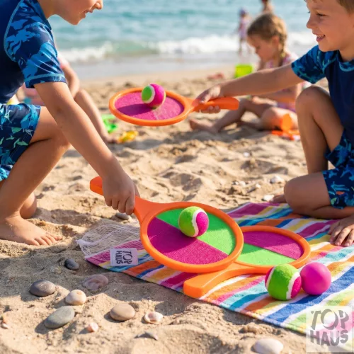 Műanyag beach ütő labdával