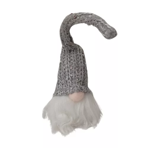 Textil manó világító 15cm szürke-fehér